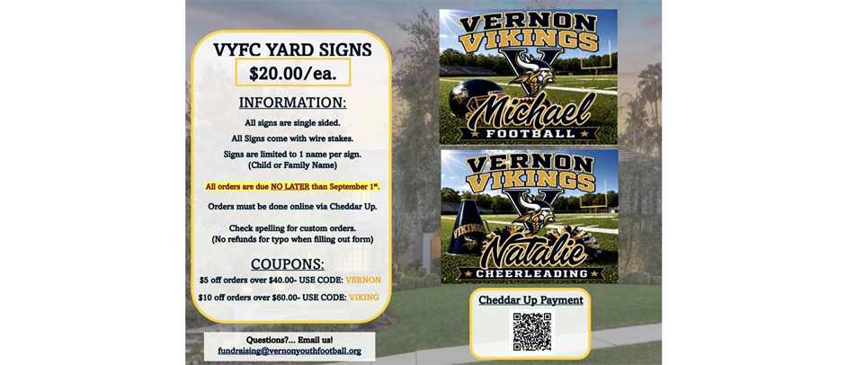 VYFC Yard Sign Fundraiser!